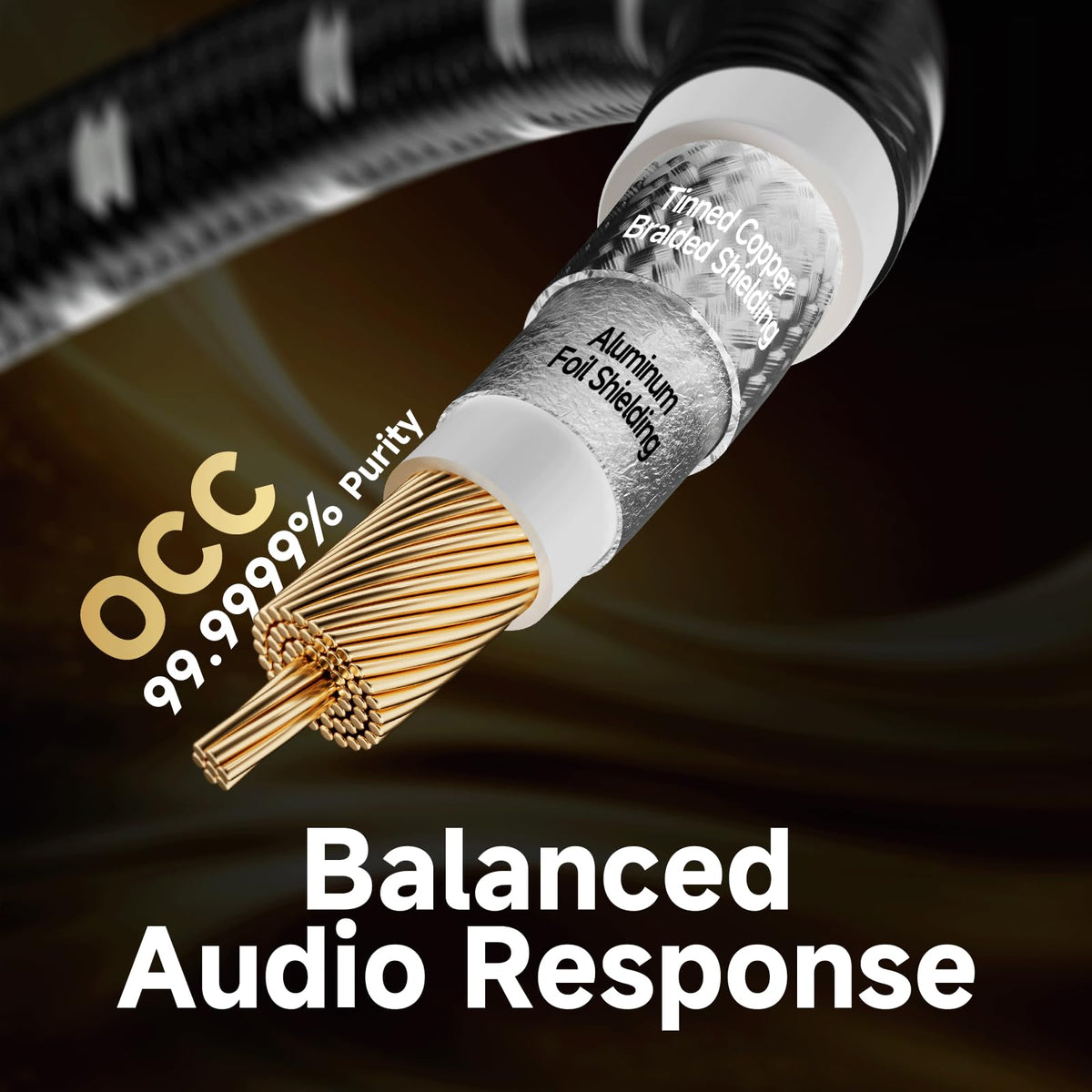 TODN gold-plated RCA connector close-up ensuring reliable conductivity and corrosion resistance