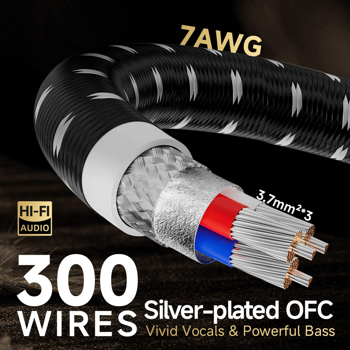 TODN HiFi Power Cable 3-core conductor assembly preserves current