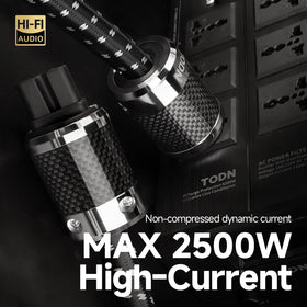 TODN HiFi Power Cable platinum-plated IEC C15 plug for reliable connections