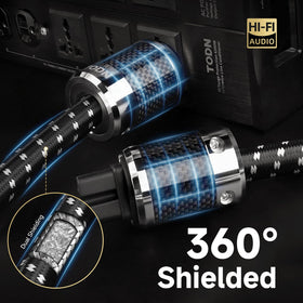 TODN HiFi Power Cable two layer shielding reduces EMI and noise