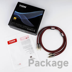 TODN retail package with pair of cables and clear contents view