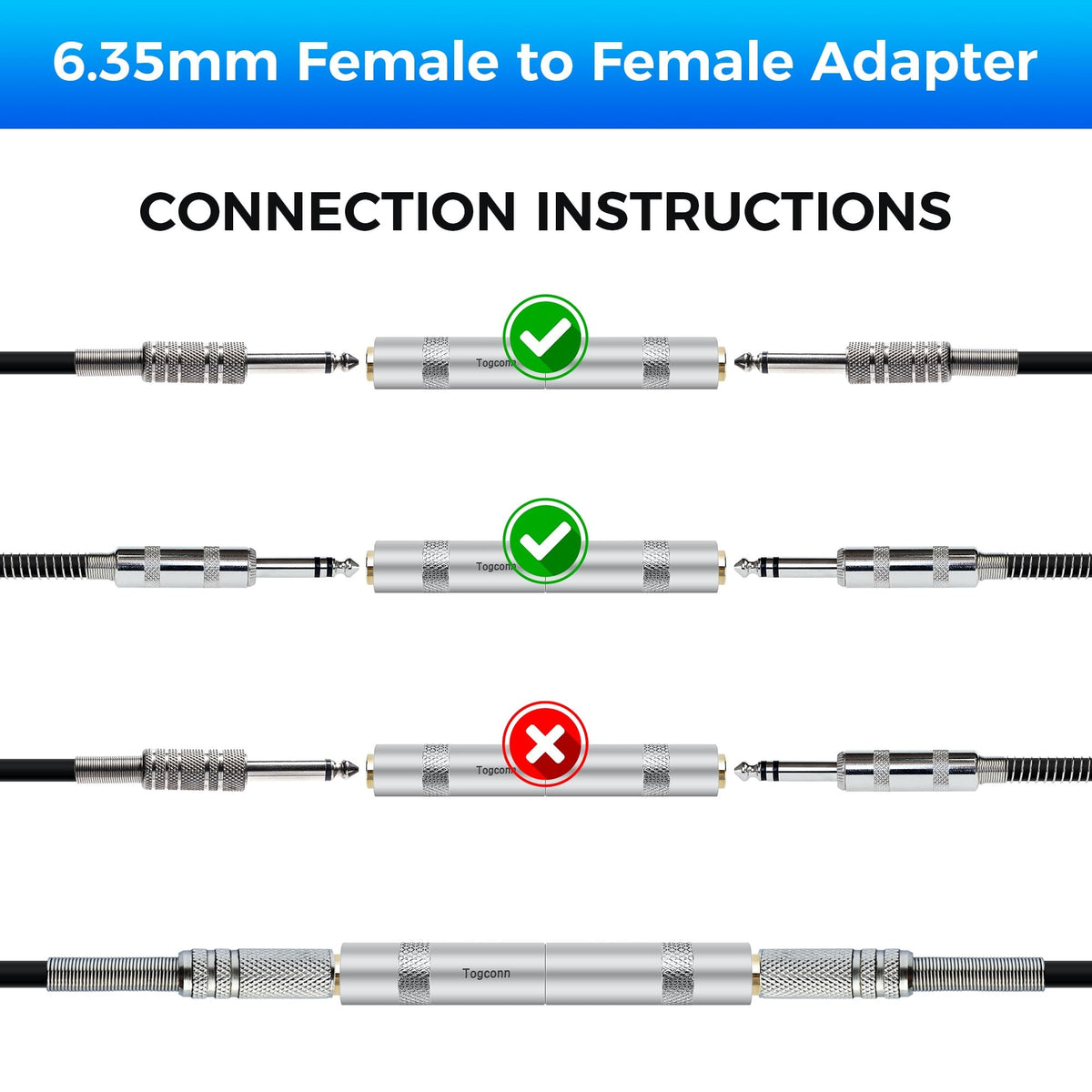 Togconn plug-and-play design enabling easy cable extension
