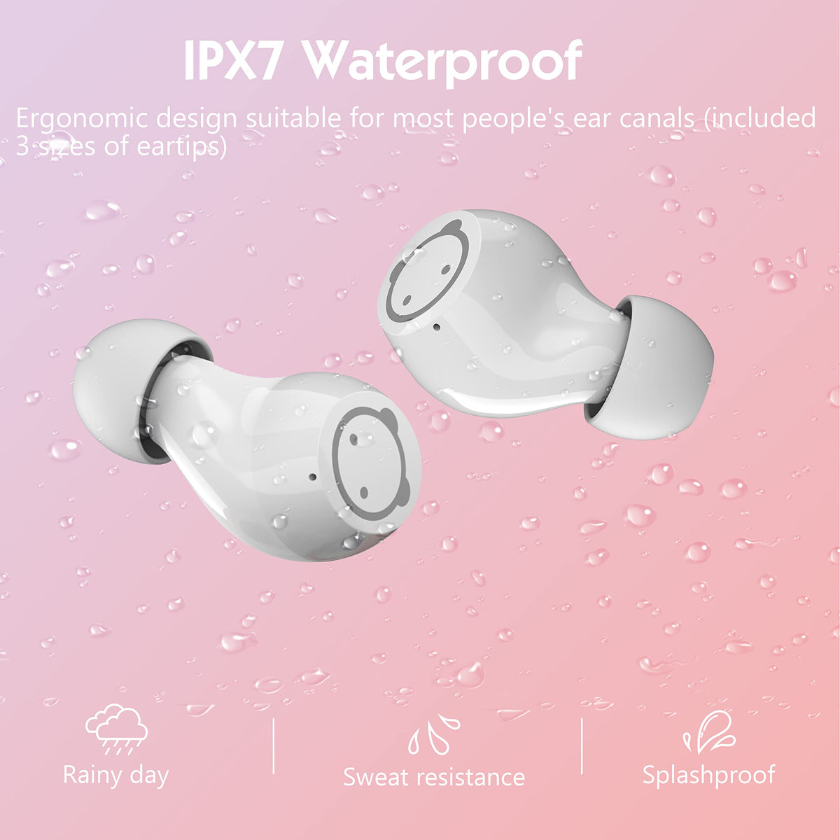 Togetface 36-hour playback with compact charging case supports full-day listening.