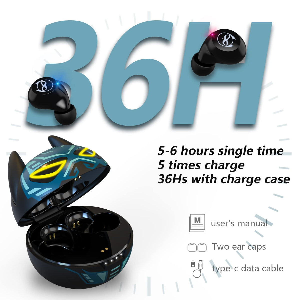 Togetface kids earbuds gaming-mode for low-latency play