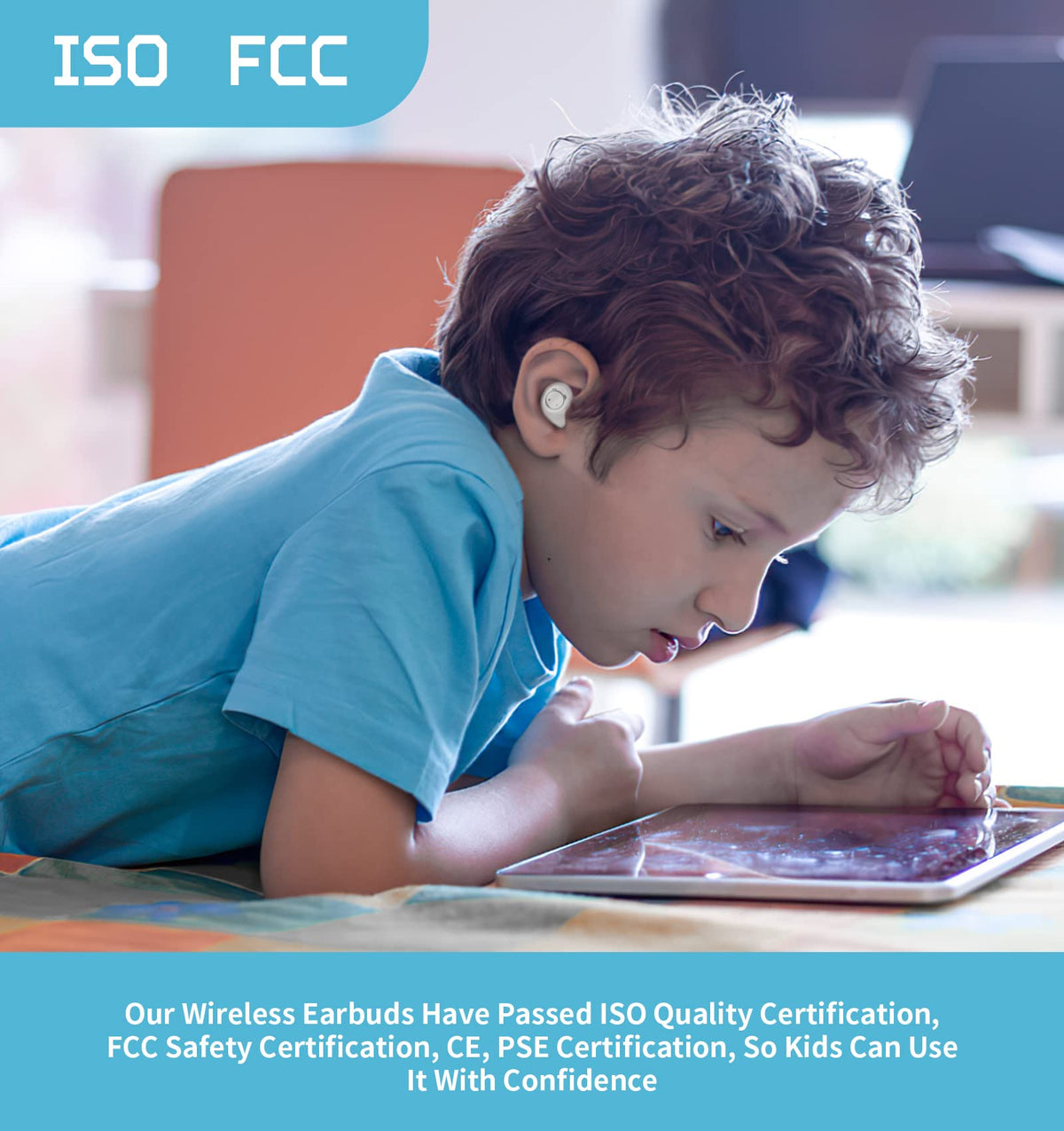 Togetface kids earbuds IPX5 waterproof design for active play.
