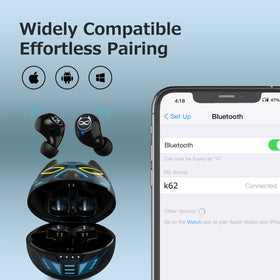 Togetface kids earbuds pairing-setup demonstrating quick auto-pairing
