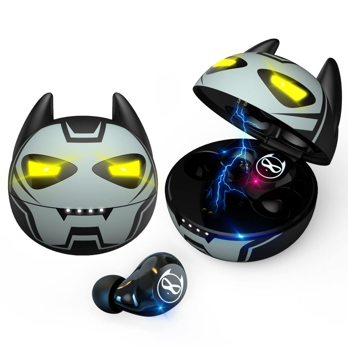 Togetface kids earbuds penguin front design close-up for a playful, secure fit.