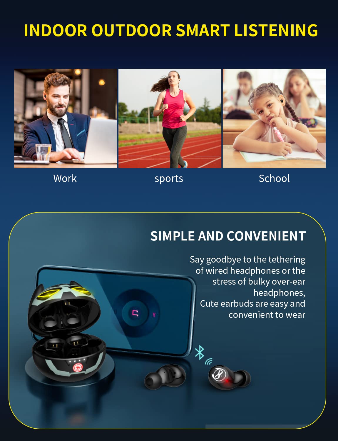 Togetface touch control for easy playback and calls.