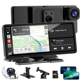TOGUARDGO carplay screen with front 2.5K dash cam for sharp road footage