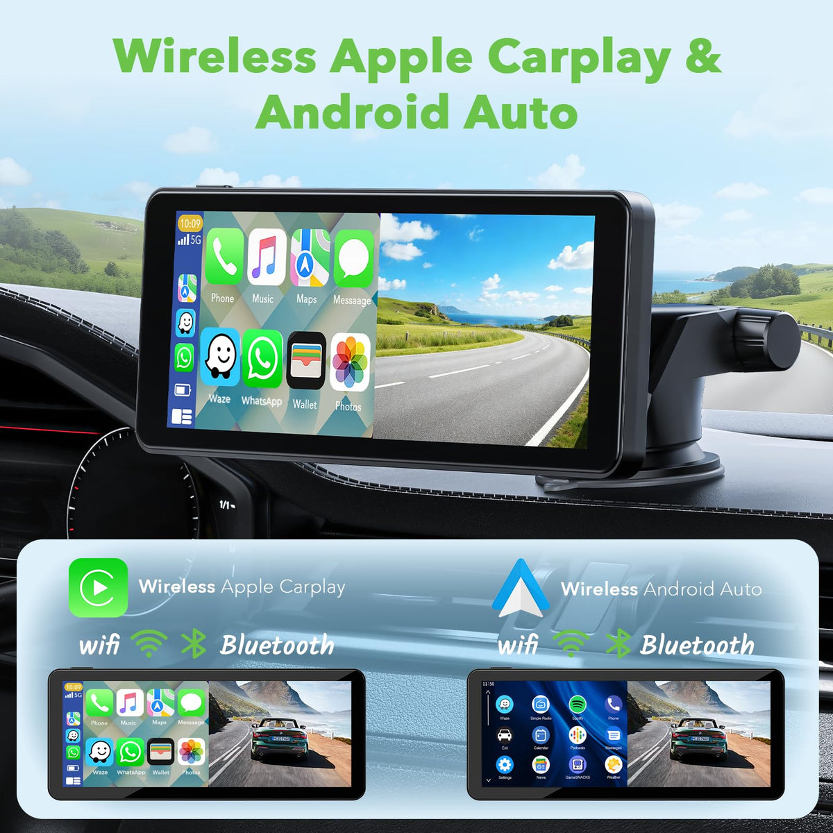 TOGUARDGO wireless CarPlay screen enables seamless Apple/Android auto connectivity