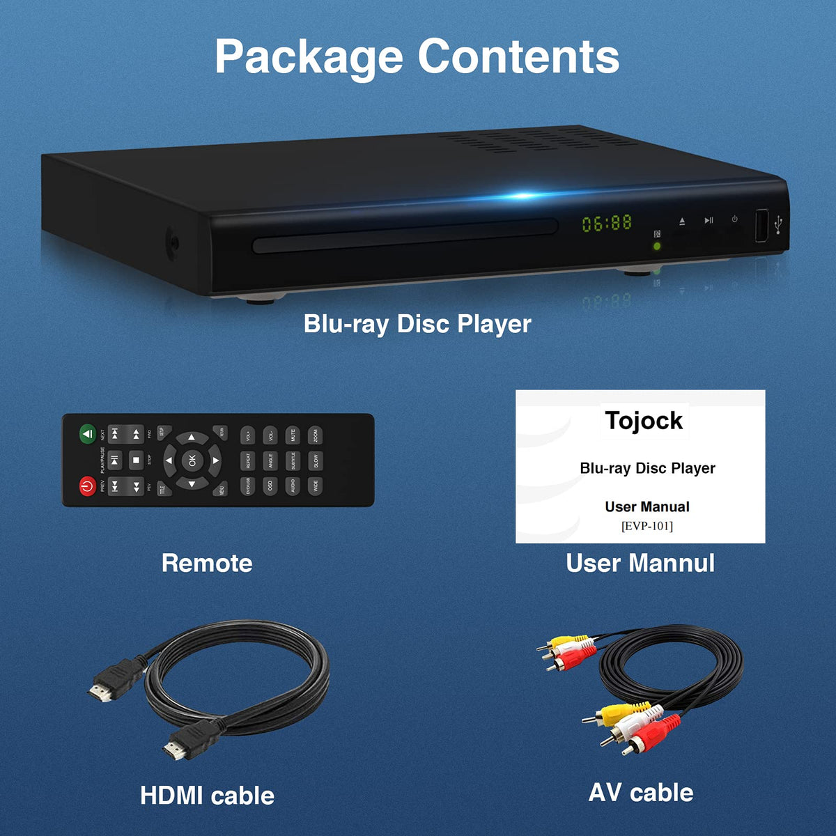 Tojock Blu-ray compact design fits neatly in any living space.
