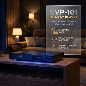Tojock Blu-ray player rear ports highlight HDMI, USB, and AV connections.