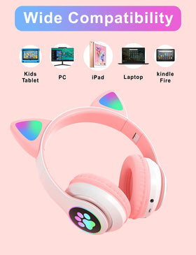 TOKANI Bluetooth and wired mode headphones pink versatile connectivity.