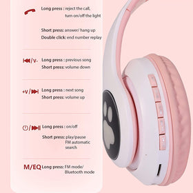 TOKANI foldable design pink portable headphones for travel.