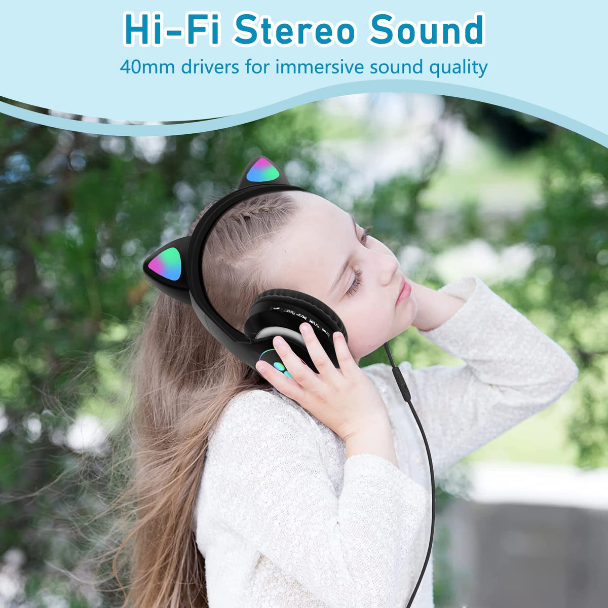 TOKANI Bluetooth headphones with built-in microphone for easy calls and classes.
