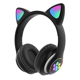 TOKANI Kids cat-ear headphones with LED lights, fun and immersive listening experience.