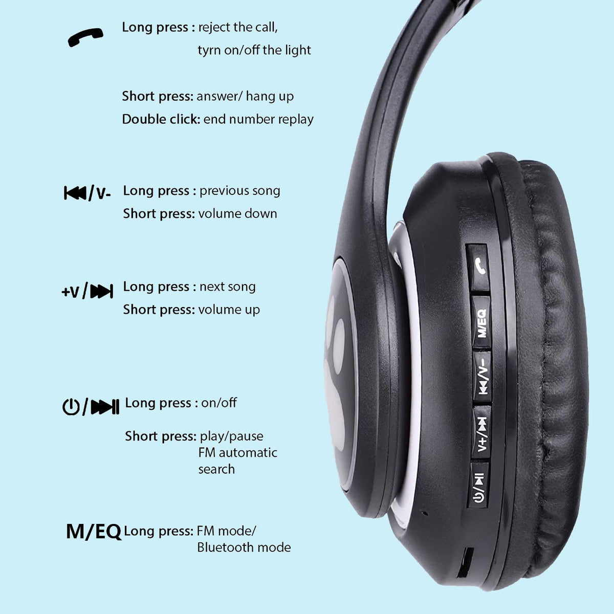 TOKANI easy controls on earcups for quick use.