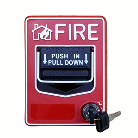 Tokatuker emergency alarm station with key for secure operation.