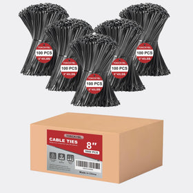 TOKCKYBL 8-inch zip ties pack for versatile indoor and outdoor use.