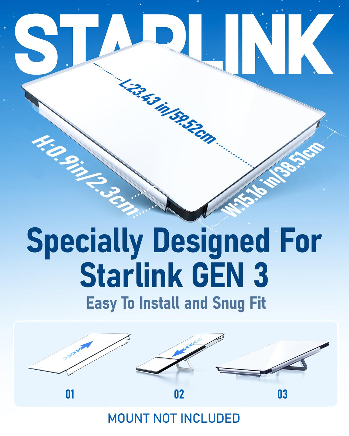 ToKismet Starlink Gen3 hard shell protects dish during installation and travel.
