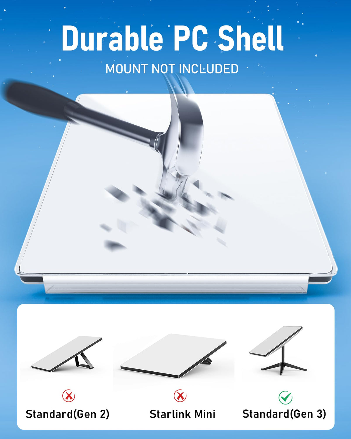 ToKismet Starlink Gen3 shockproof casing absorbs impact in rugged environments.