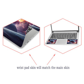 ToLuLu Cosmic Planets laptop skin side view demonstrates edge-to-edge fit and style.