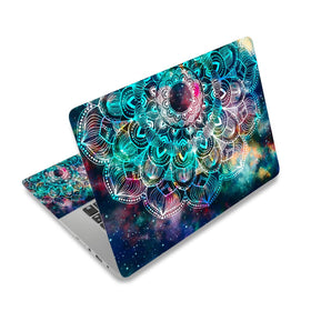 ToLuLu laptop skin front view with mandala art protects the lid