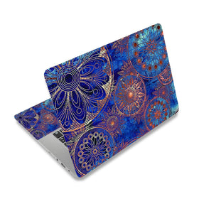 ToLuLu blue mandala laptop skin for 12-inch laptops protects the surface and adds style.