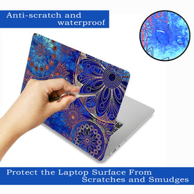ToLuLu blue mandala skin for 13.3-inch laptops offers flexible application and easy removal.