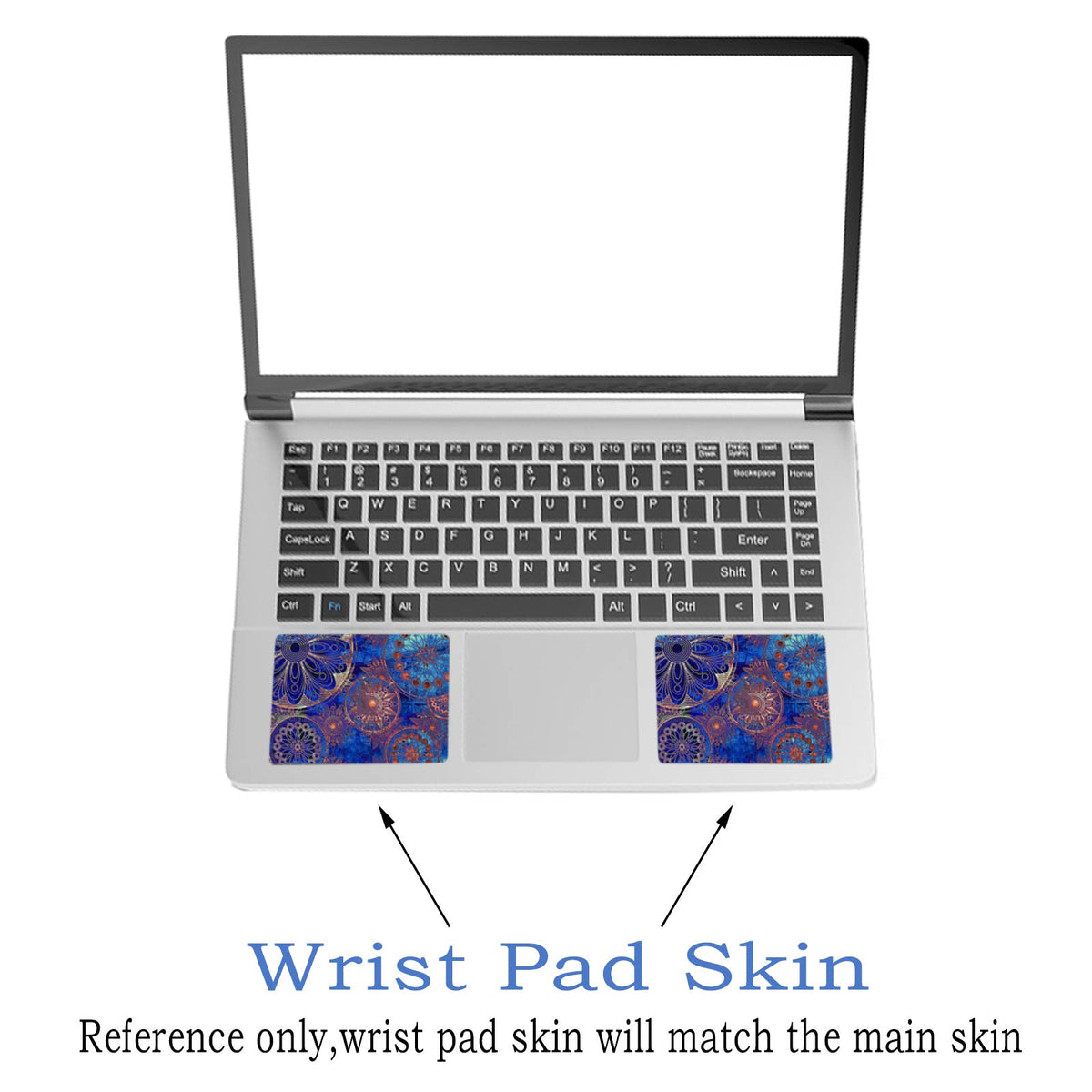 ToLuLu blue mandala skin on 13-inch laptop enhances personality with removable protection.