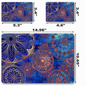 ToLuLu blue mandala 15.6-inch skin delivers waterproof, reusable protection with vibrant art.