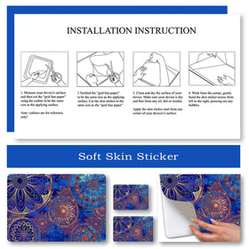 ToLuLu blue mandala skin for 15-inch laptops provides stylish coverage and simple removal.