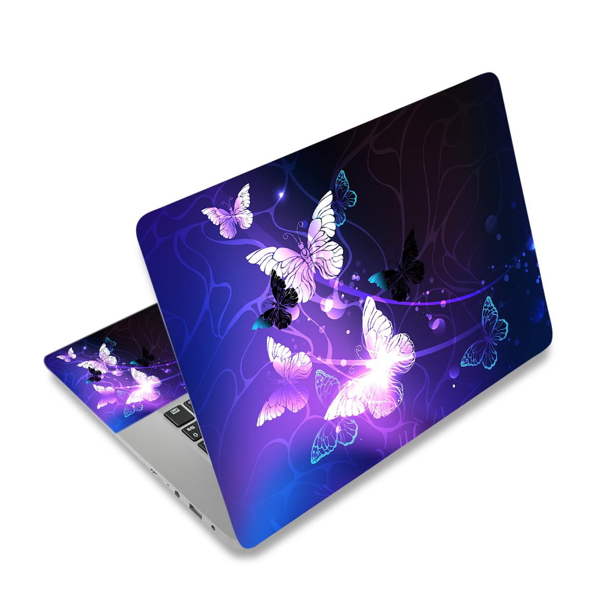 ToLuLu butterfly laptop skin decal protects 12–15.6 inch laptops from scratches.