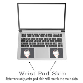 ToLuLu laptop skin cat design back view protects the lid from scratches.