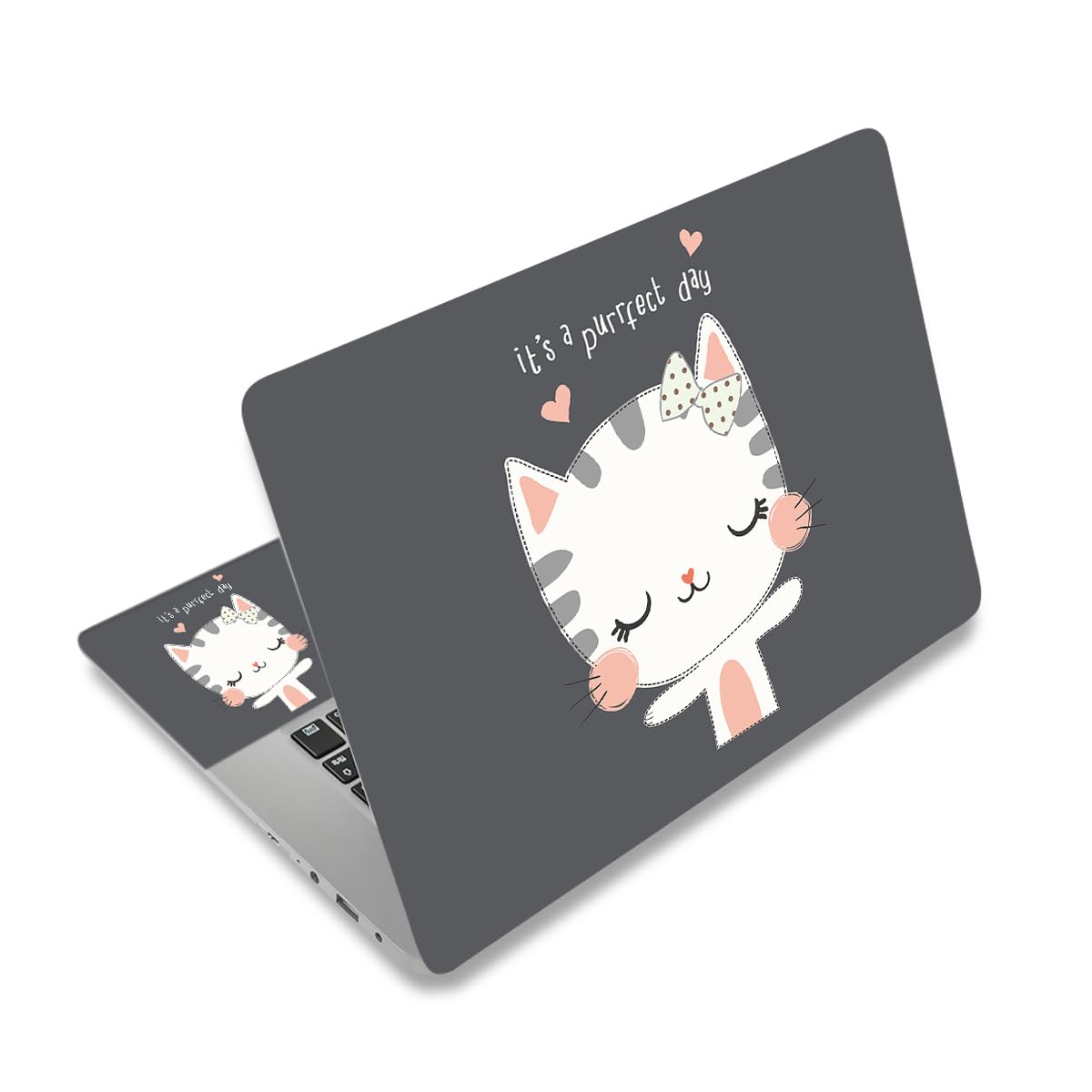 ToLuLu laptop skin cat design front view offers stylish protection.