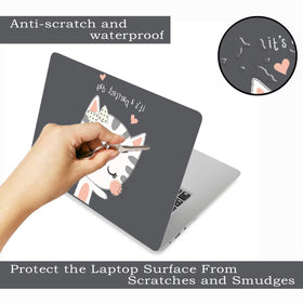 ToLuLu laptop skin cat design side view adds personalization and scratch protection.