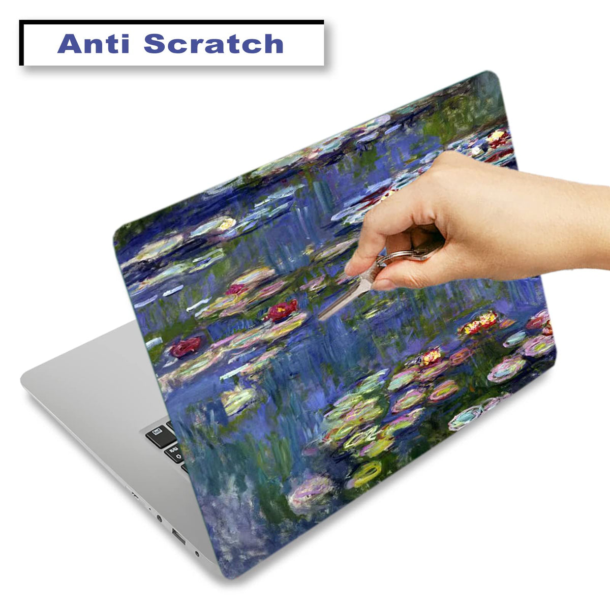 ToLuLu laptop skin decal floral motif protects laptop surface while brightening your workspace.