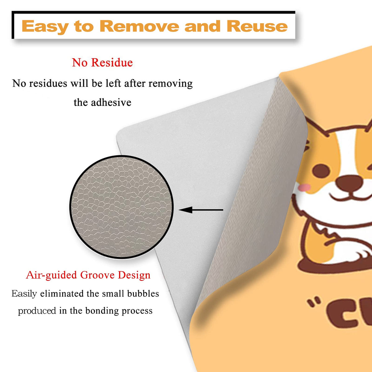 Tolulu easy-apply removable film highlights quick changes and clean removal