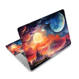 ToLuLu Fantasy Universe laptop skin on full lid protects the top surface and enhances style.