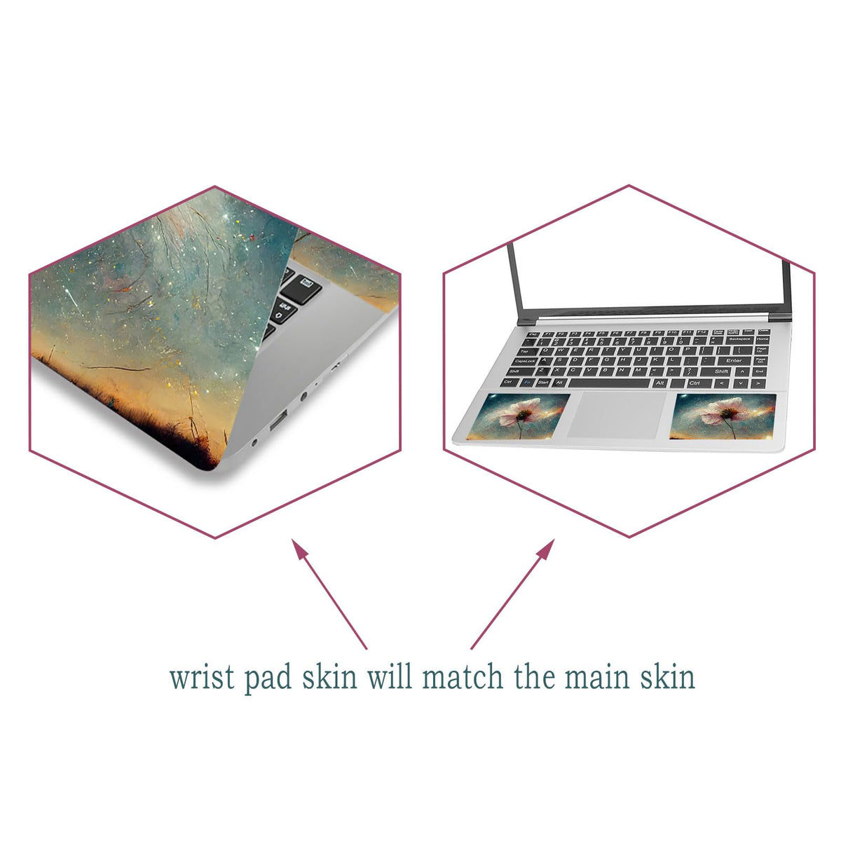 ToLuLu skin left side shows vibrant floral stars for a chic look.