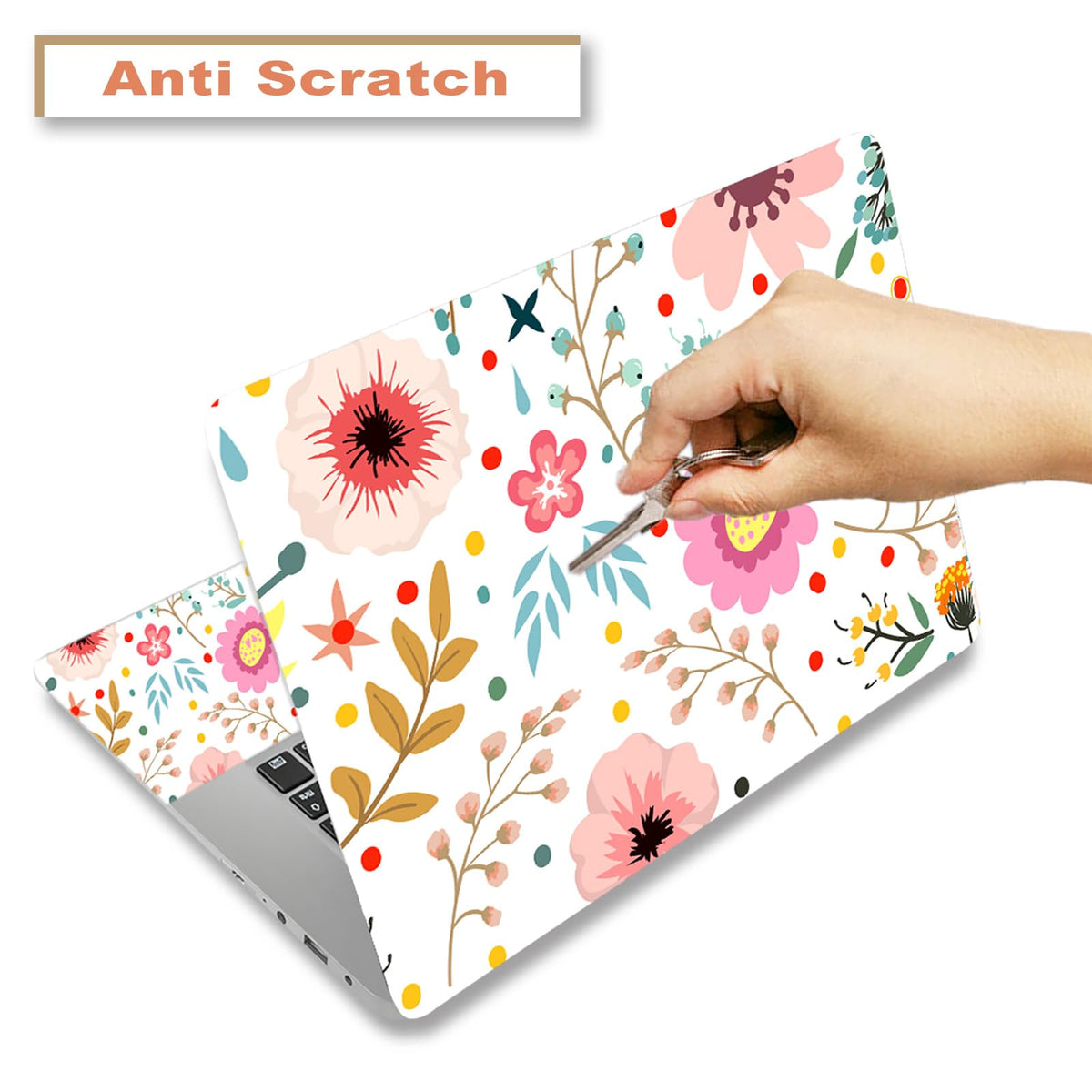 ToLuLu 13.3-inch flower plants skin guards edges with floral motif