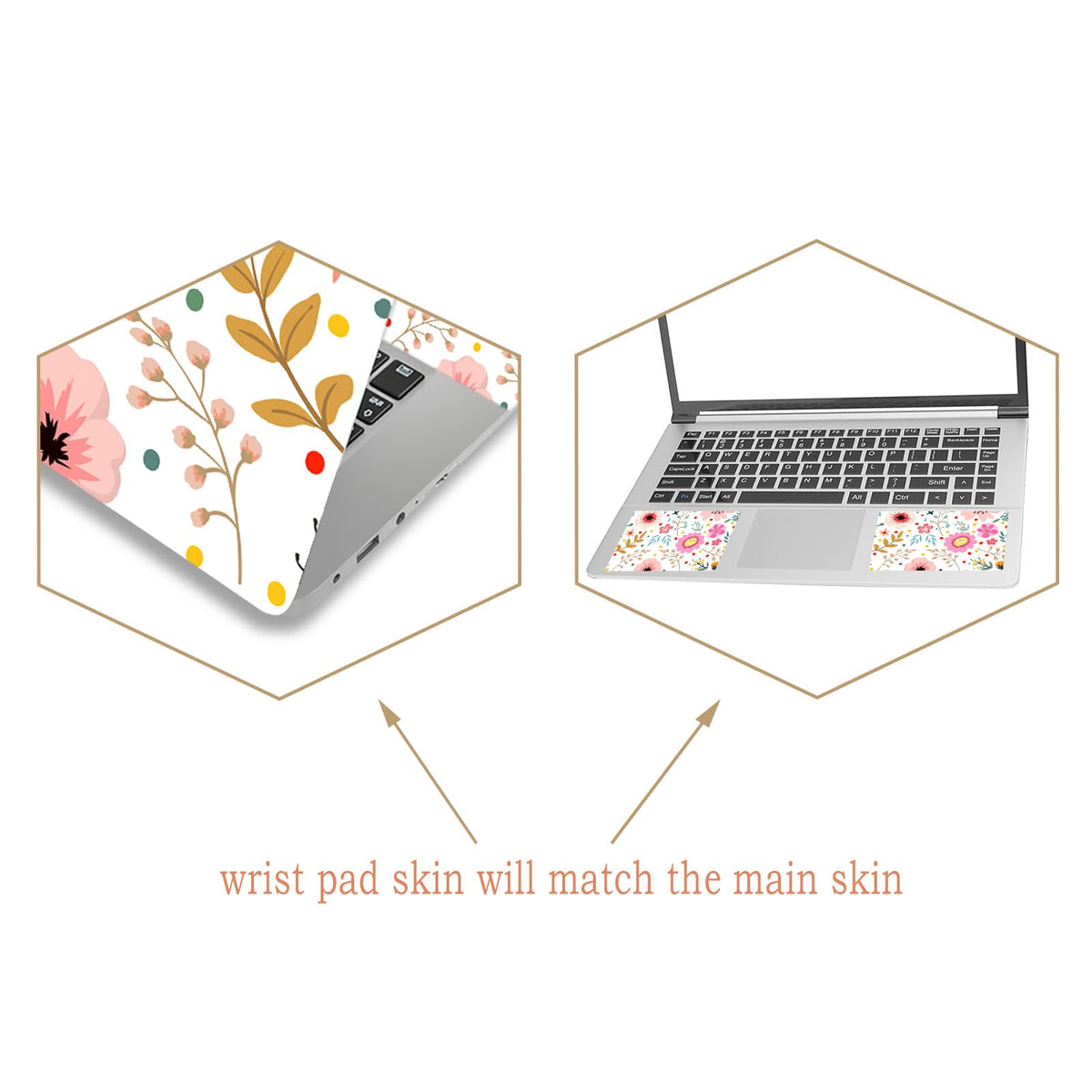ToLuLu flower plants laptop skin for 13-inch laptops adds decorative protection