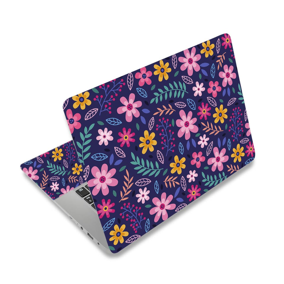 ToLuLu flower-theme front lid skin protects the laptop lid while adding vibrant style.