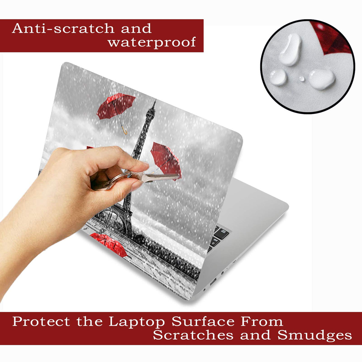 ToLuLu laptop skin front view adds color and scratch protection