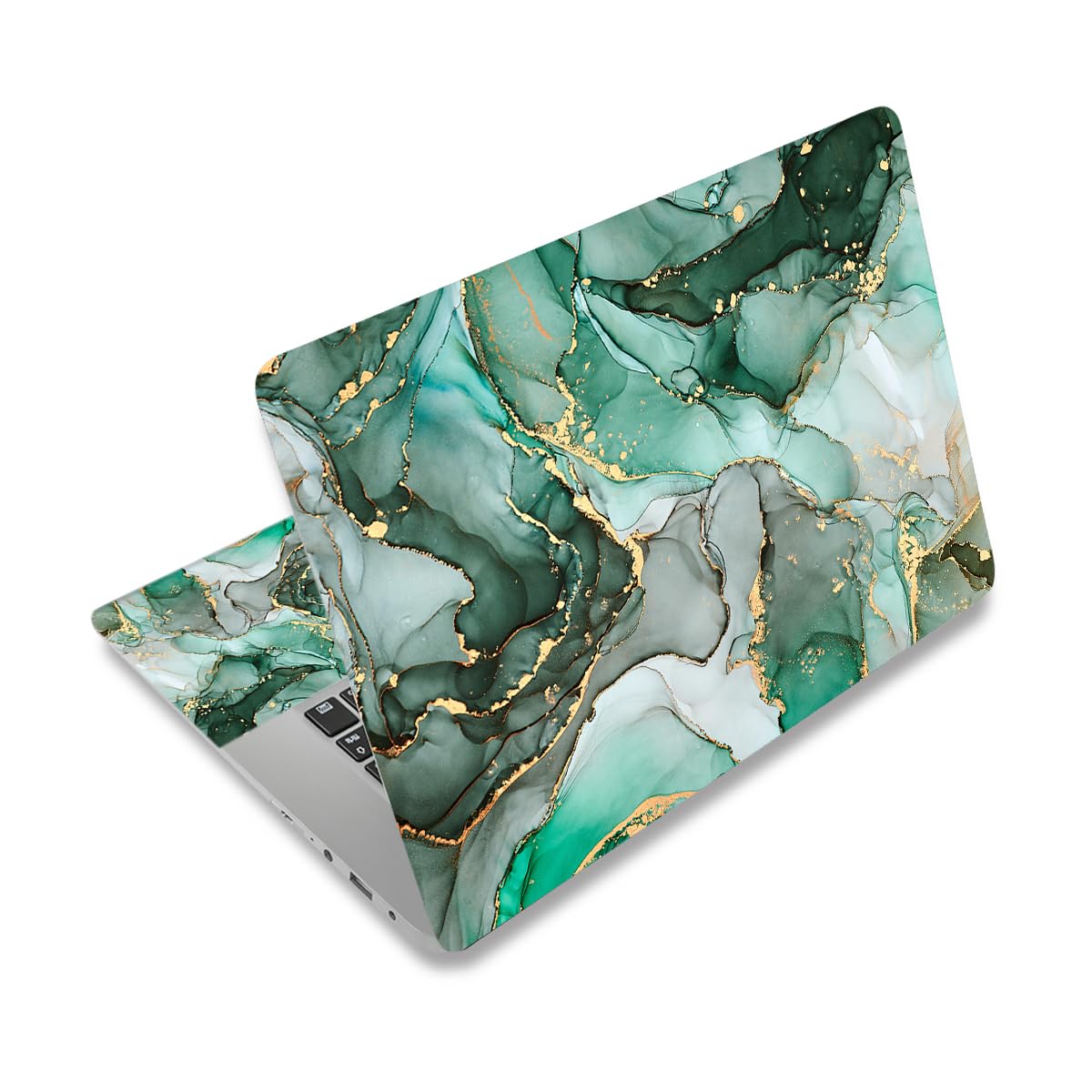 ToLuLu green marble laptop skin back panel protects the lid from scratches and wear.