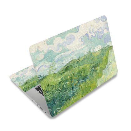ToLuLu green theme laptop skin front view offers color and surface protection