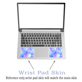 ToLuLu starry night laptop skin, side view, shields edges and wear.