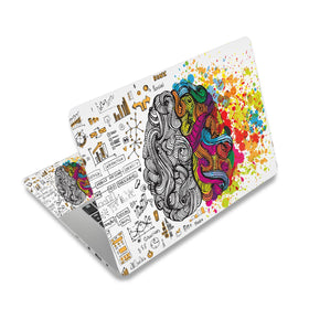 ToLuLu White Brains laptop skin back view showing protective vinyl layer