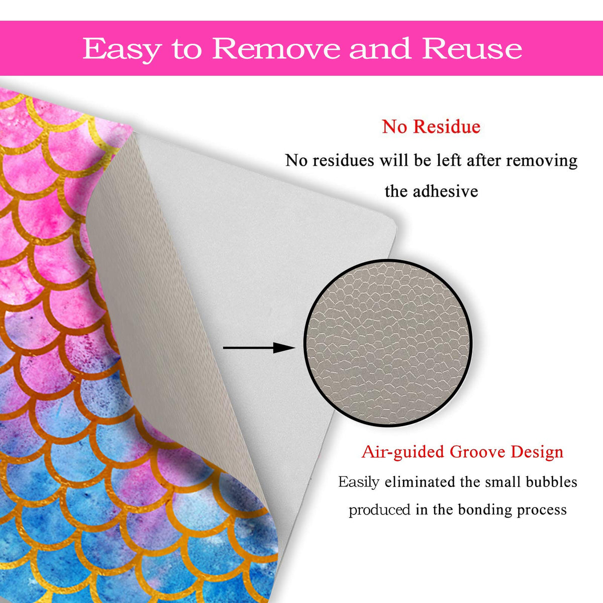 ToLuLu mermaid-scale laptop skin right side wrap continues styles and protection.