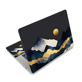 ToLuLu watercolor mountain laptop back skin protects lid with stylish finish.